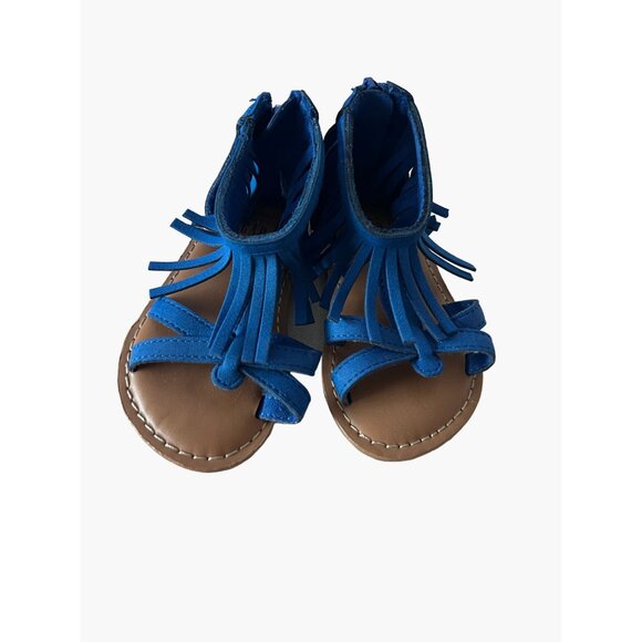BabyGap Sandals Blue Sueded Tassel Fringe Thong Size 6 Excellent very gently use - Picture 1 of 7